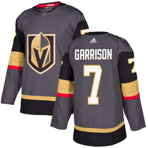 Adidas Men Vegas Golden Knights #7 Jason Garrison Grey Home Authentic Stitched NHL Jersey->customized nhl jersey->Custom Jersey
